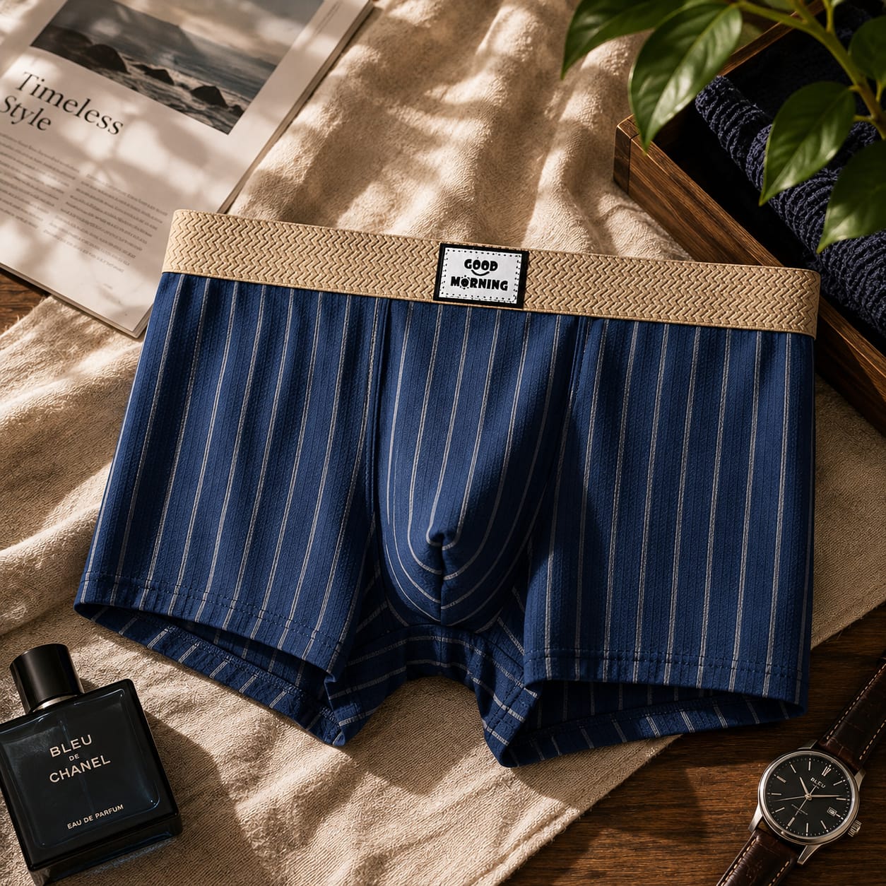 GOOD MORNING PREMIUM BOXER (BLUE)